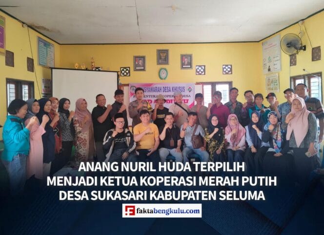 
					Anang Nuril Huda Terpilih Menjadi Ketua Koperasi Merah Putih Desa Sukasari Kabupaten Seluma