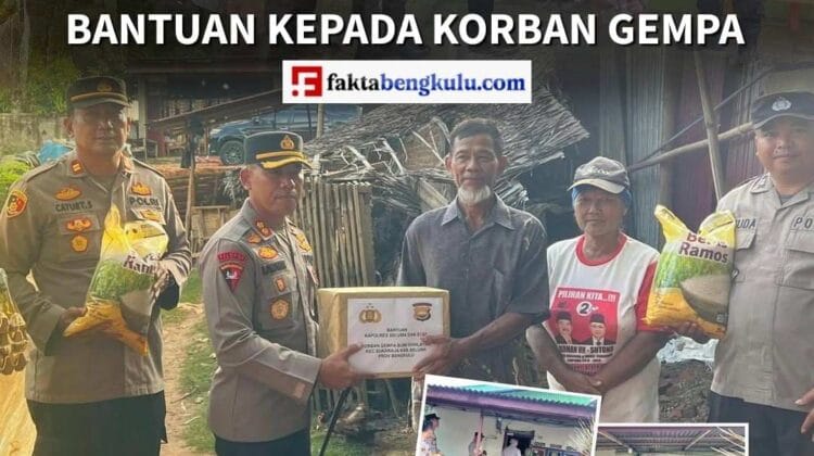Kapolres Seluma Salurkan Bantuan Kepada Korban Gempa