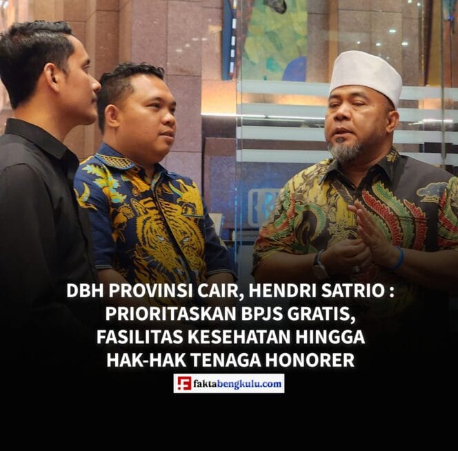 
					DBH Provinsi Cair, Hendri Satrio: Prioritaskan BPJS Gratis, Fasilitas Kesehatan Hingga Hak-Hak Tenaga Honorer