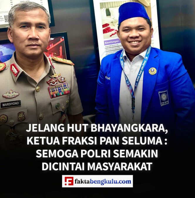 Jelang HUT Bhayangkara, Ketua Fraksi PAN Seluma: Semoga Polri Semakin Dicintai Masyarakat