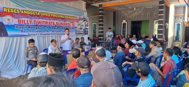 
					Reses DPRD Provinsi Bengkulu, Billy Dwitrata Sunardi Serap Aspirasi Infrastruktur Warga Seluma