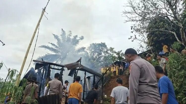 Kebakaran Di Tubei Lebong : rumah Warga Ludes Terbakar Saat Ditinggal ke Sawah, Kerugian Capai Puluhan Juta