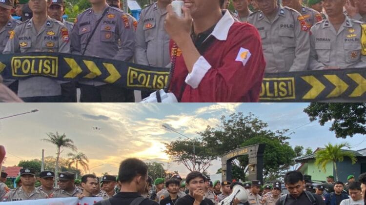 Aksi Simbolik di Depan Korem 041/Gamas, Massa Tuntut Keadilan bagi Andrie Yunus dan Tolak Dwifungsi TNI