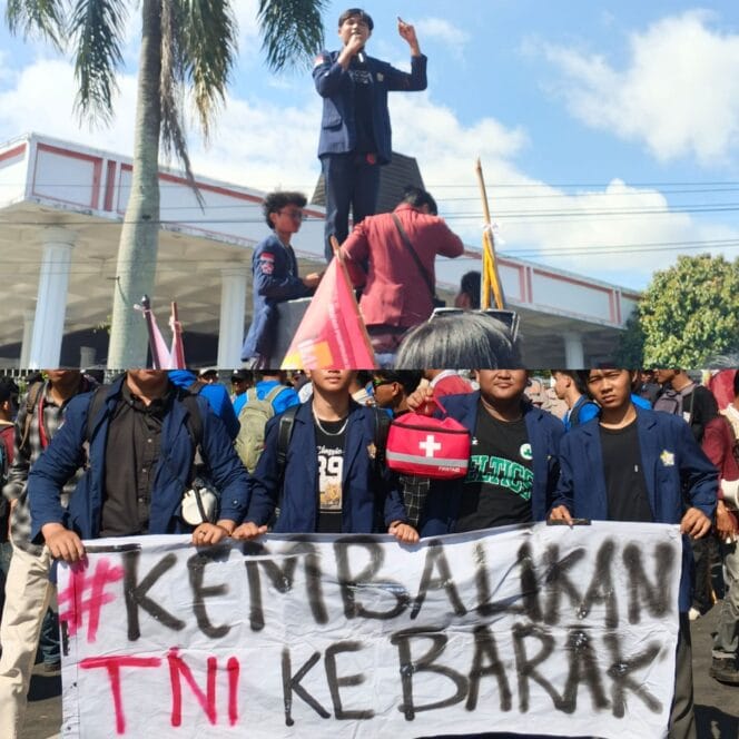 
Memanas! Aliansi Mahasiswa Bengkulu Mengingat Geruduk kantor DPRD: Kecam Kriminalisasi Aktivis HAM dan pukul TNI KE BARAK 