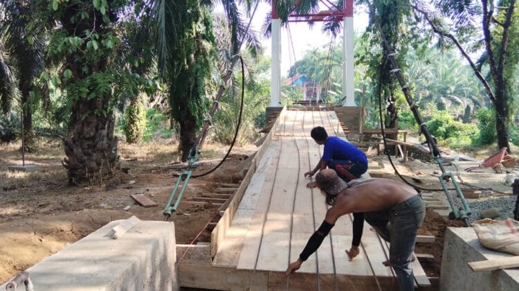 Progres Selesai 100%! Jembatan Gantung Perintis Garuda Pagar Ruyung Bengkulu Utara Segera Beroperasi