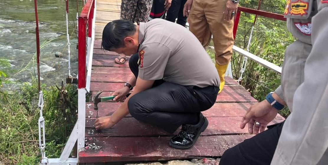 Kapolres Kaur Resmikan Dua Jembatan Merah Putih, 7 Infrastruktur Penghubung Kini Rampung